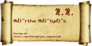 Mártha Mátyás névjegykártya