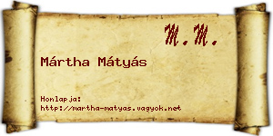 Mártha Mátyás névjegykártya